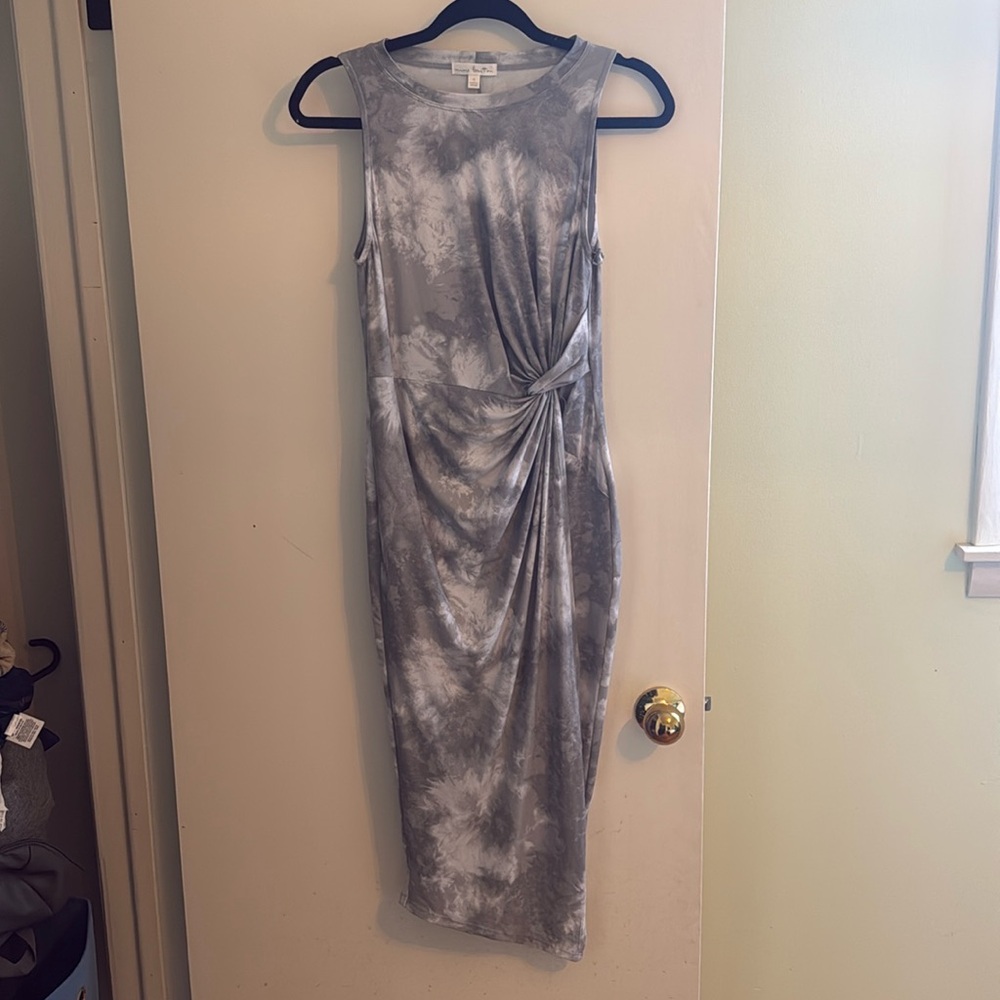 Nine Britton Grey Tie-Dye Midi Dress